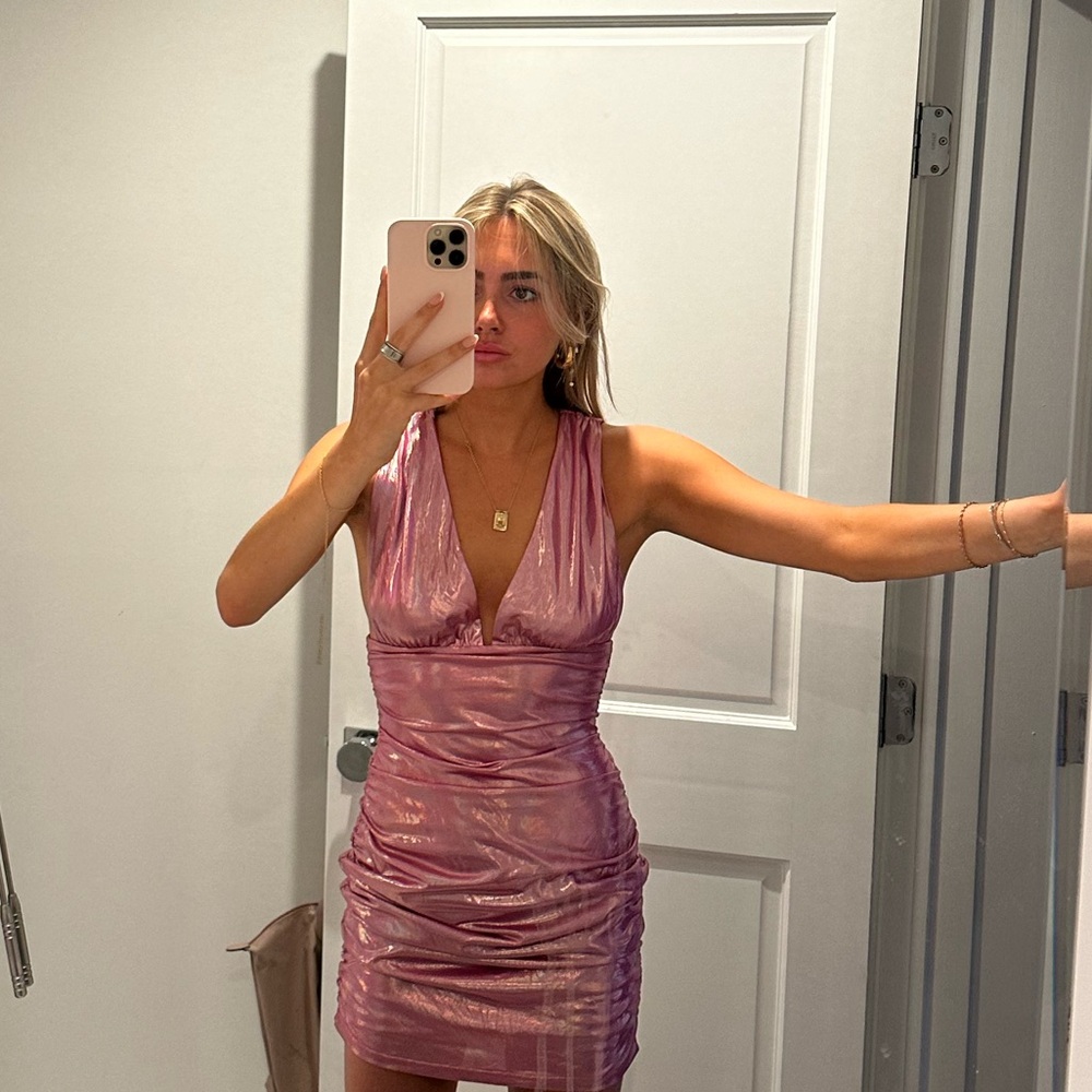 Superdown Shimmering Pink Mini Dress